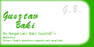 gusztav baki business card